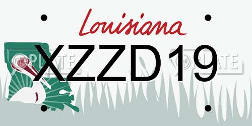 XZZD19 Louisiana License Plate