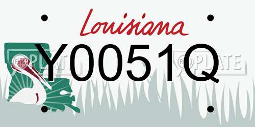 Y0051Q Louisiana License Plate
