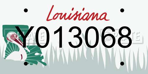 Y013068 Louisiana License Plate