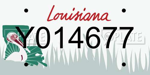 Y014677 Louisiana License Plate