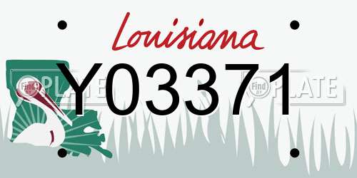 Y03371 Louisiana License Plate