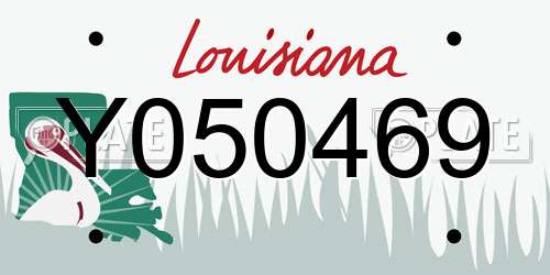 Y050469 Louisiana License Plate