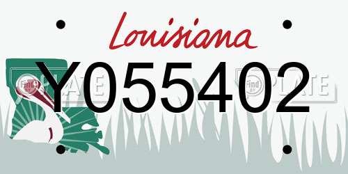 Y055402 Louisiana License Plate