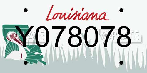 Y078078 Louisiana License Plate