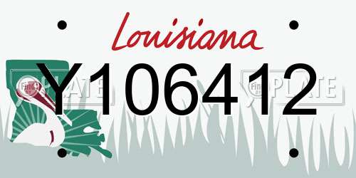 Y106412 Louisiana License Plate