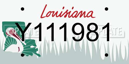 Y111981 Louisiana License Plate