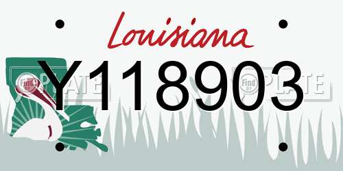 Y118903 Louisiana License Plate
