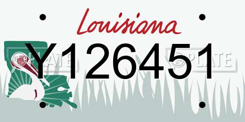Y126451 Louisiana License Plate