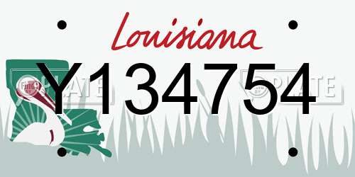 Y134754 Louisiana License Plate