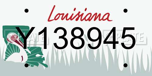 Y138945 Louisiana License Plate