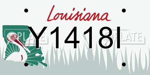 Y1418I Louisiana License Plate