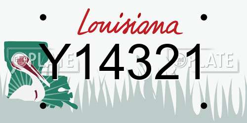Y14321 Louisiana License Plate