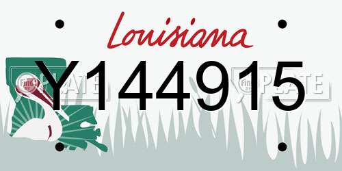 Y144915 Louisiana License Plate