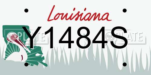 Y1484S Louisiana License Plate