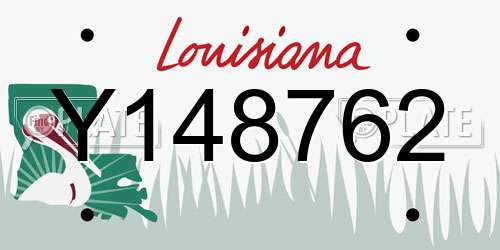 Y148762 Louisiana License Plate