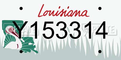 Y153314 Louisiana License Plate