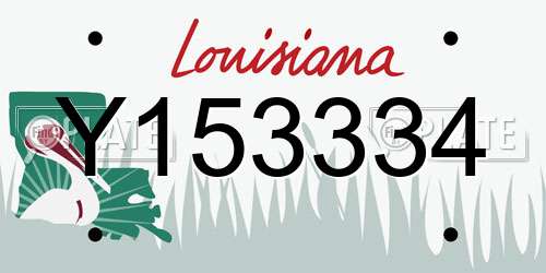 Y153334 Louisiana License Plate