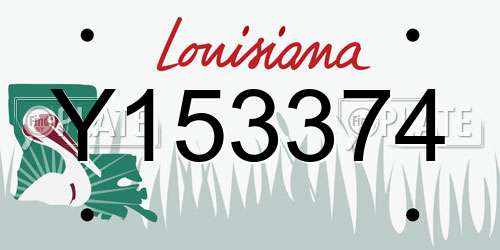Y153374 Louisiana License Plate