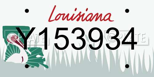 Y153934 Louisiana License Plate