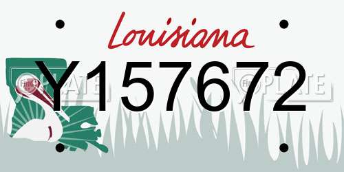 Y157672 Louisiana License Plate
