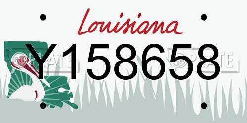 Y158658 Louisiana License Plate