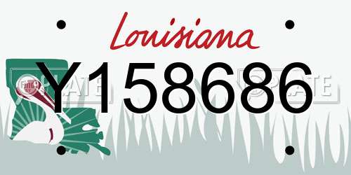 Y158686 Louisiana License Plate