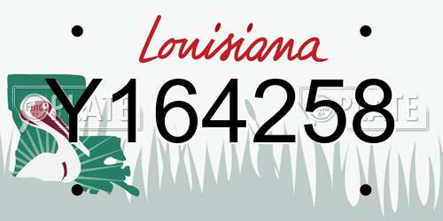 Y164258 Louisiana License Plate