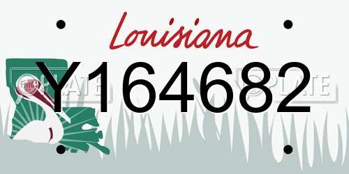 Y164682 Louisiana License Plate