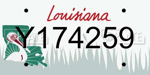 Y174259 Louisiana License Plate