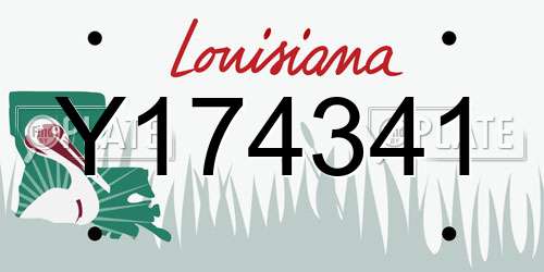 Y174341 Louisiana License Plate
