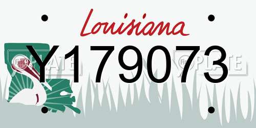 Y179073 Louisiana License Plate