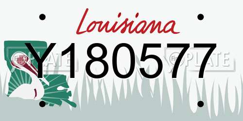 Y180577 Louisiana License Plate