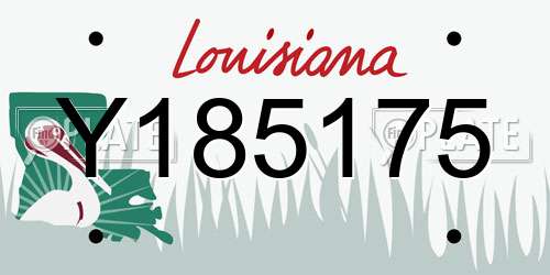 Y185175 Louisiana License Plate