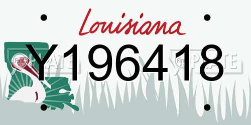 Y196418 Louisiana License Plate