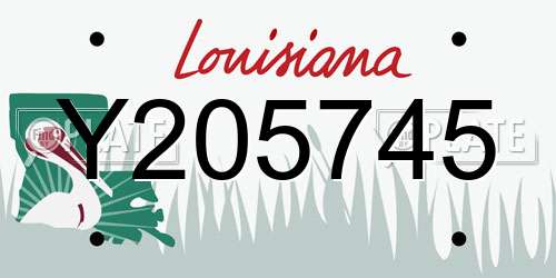 Y205745 Louisiana License Plate