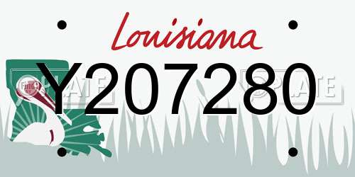 Y207280 Louisiana License Plate