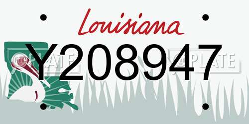 Y208947 Louisiana License Plate