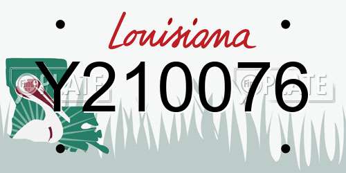 Y210076 Louisiana License Plate