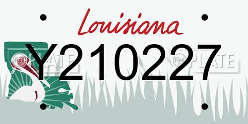 Y210227 Louisiana License Plate