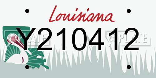 Y210412 Louisiana License Plate