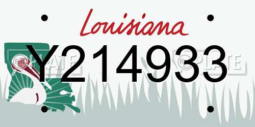 Y214933 Louisiana License Plate