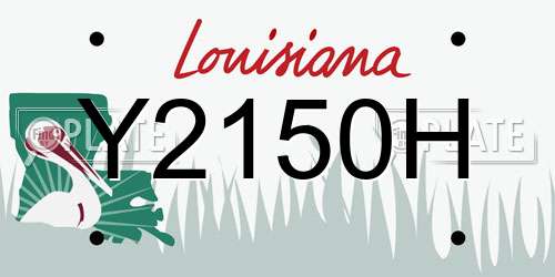 Y2150H Louisiana License Plate