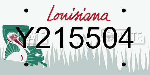 Y215504 Louisiana License Plate
