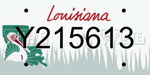 Y215613 Louisiana License Plate
