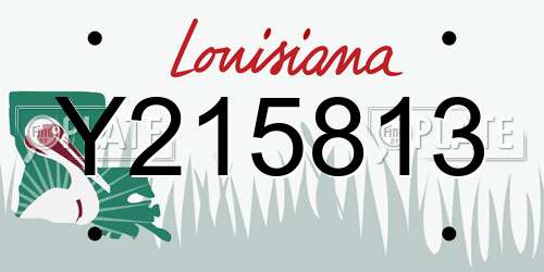 Y215813 Louisiana License Plate