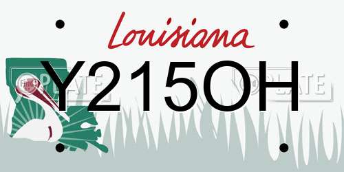 Y215OH Louisiana License Plate