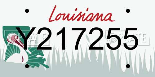 Y217255 Louisiana License Plate