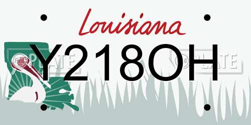 Y218OH Louisiana License Plate