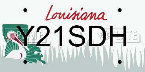 Y21SDH Louisiana License Plate