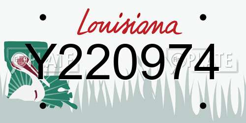 Y220974 Louisiana License Plate
